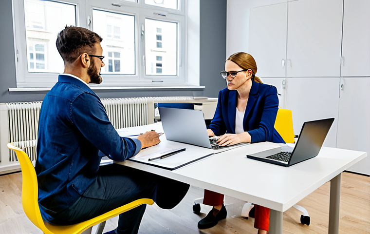 사회복지사 이직 이유 분석 - **

"A social worker, fully clothed and in appropriate professional dress, working diligently at a d...