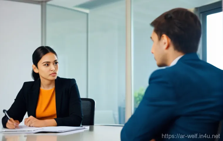 사회복지사 보수 교육 필수 항목 - **Prompt:** An empathetic female social worker is attentively listening and providing guidance to a ...