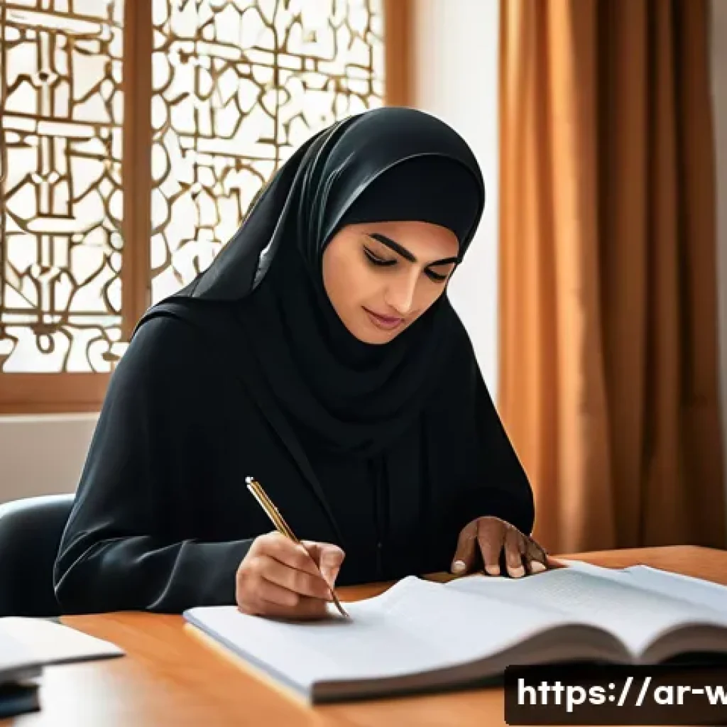 사회복지사 국가시험 난이도 분석 - A professional Arab social worker in a modern office setting, thoughtfully analyzing a complex socia...