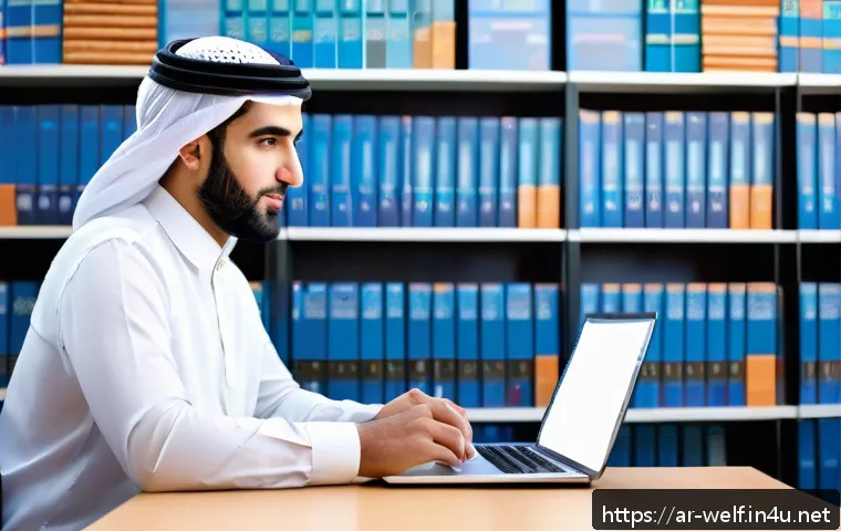 사회복지사 개인사업자 등록 방법 - A professional Arab social worker in a modern office setting, wearing modest business attire, sittin...