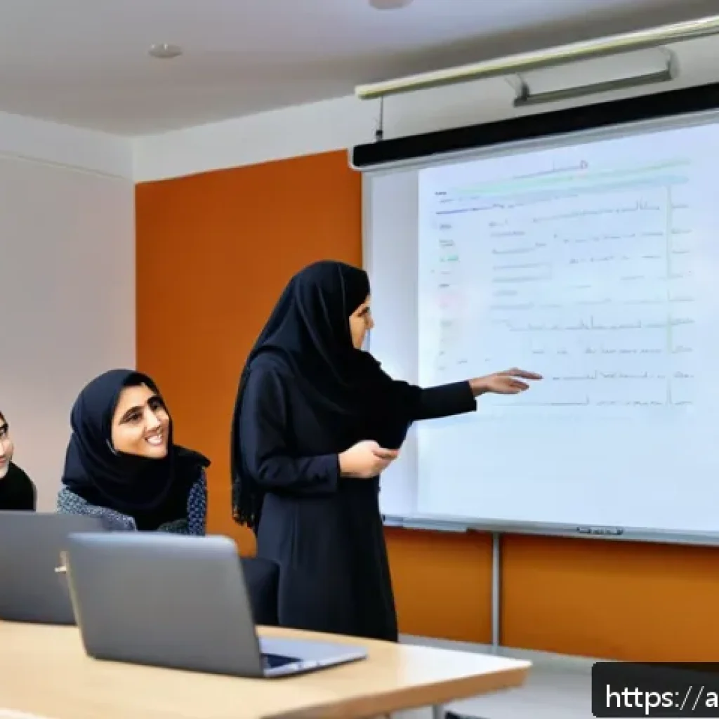 사회복지사 자격증 취득 방법 - A diverse group of young adult Arabic social work students in a modern university classroom in the M...